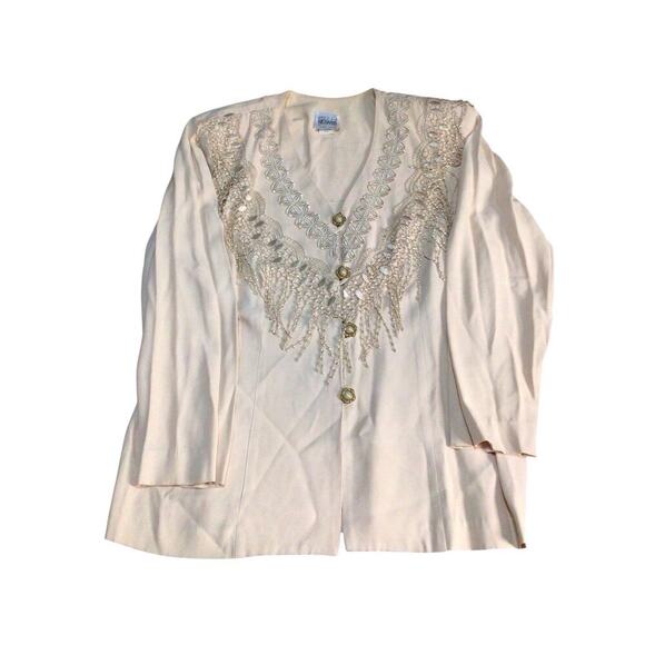 R&M Richards By Karen Kwong Embroidered Long Sleeve Suit Jacket Womens Size 14 - Picture 2 of 11